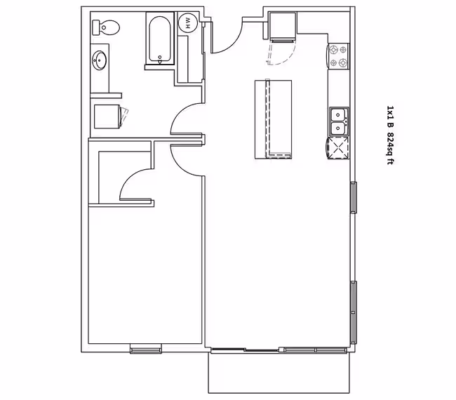 1x1 B A303 floor plan